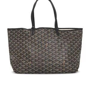 Goyard Black and Brown Chevron Tote